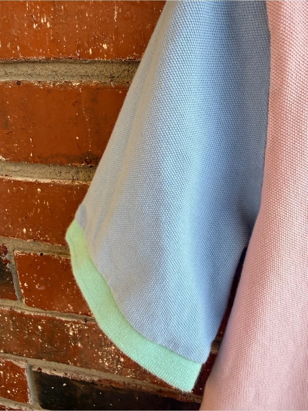 Ralph Lauren Pastel Pink Polo with Blue Collar